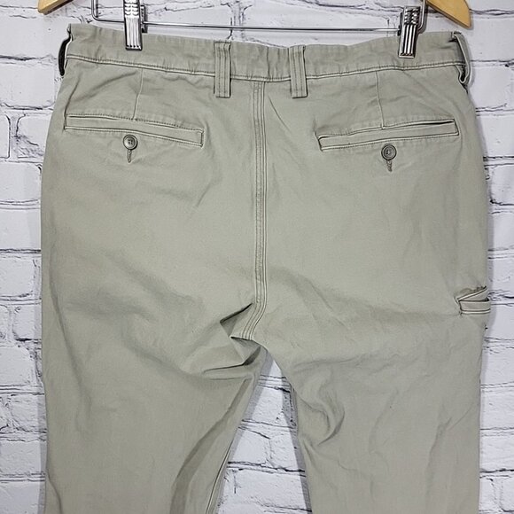 Duluth Trading Co Flex Ballroom Khakis Mens 32X30 Beige Work Farm Pants - Spot - Picture 6 of 13
